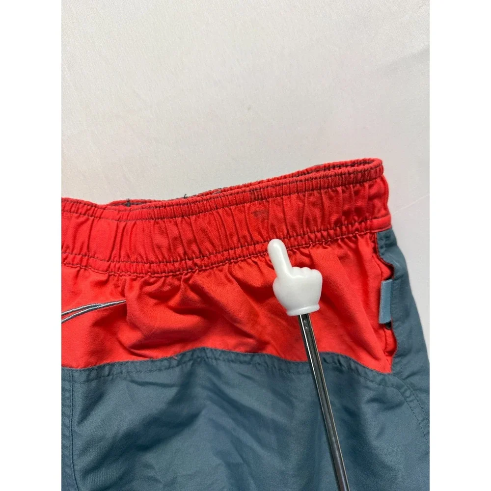 Nike‎ Board Shorts Mens Medium Smoky Gray Red Swoosh Logo Swimwear Drawstring